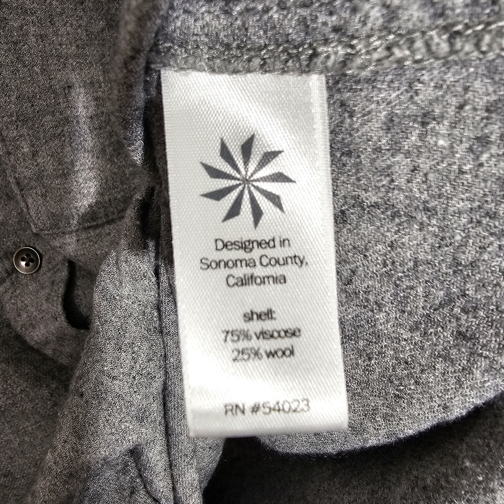 Athleta Solid Gray Wool Blend Button Down Shirt - image 3